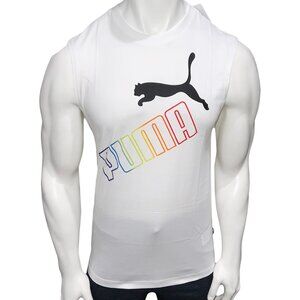 NWT PUMA RAINBOW MEN'S WHITE CREW NECK SLEEVELESS TANK TOP SIZE S L XL 2XL